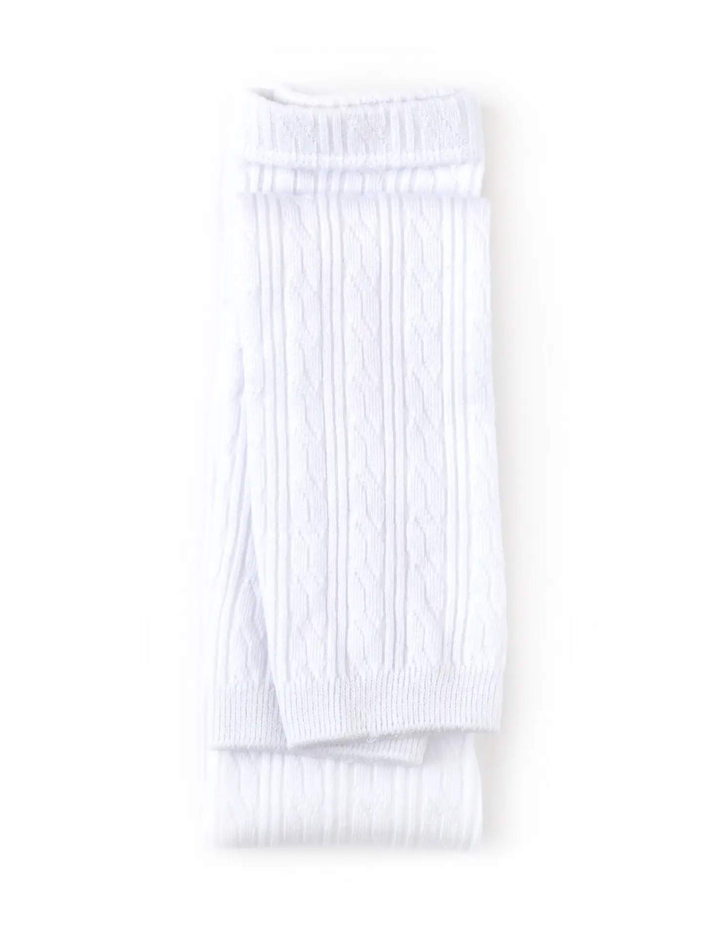 White Cable Knit Footless Tights – Feather + Sprout