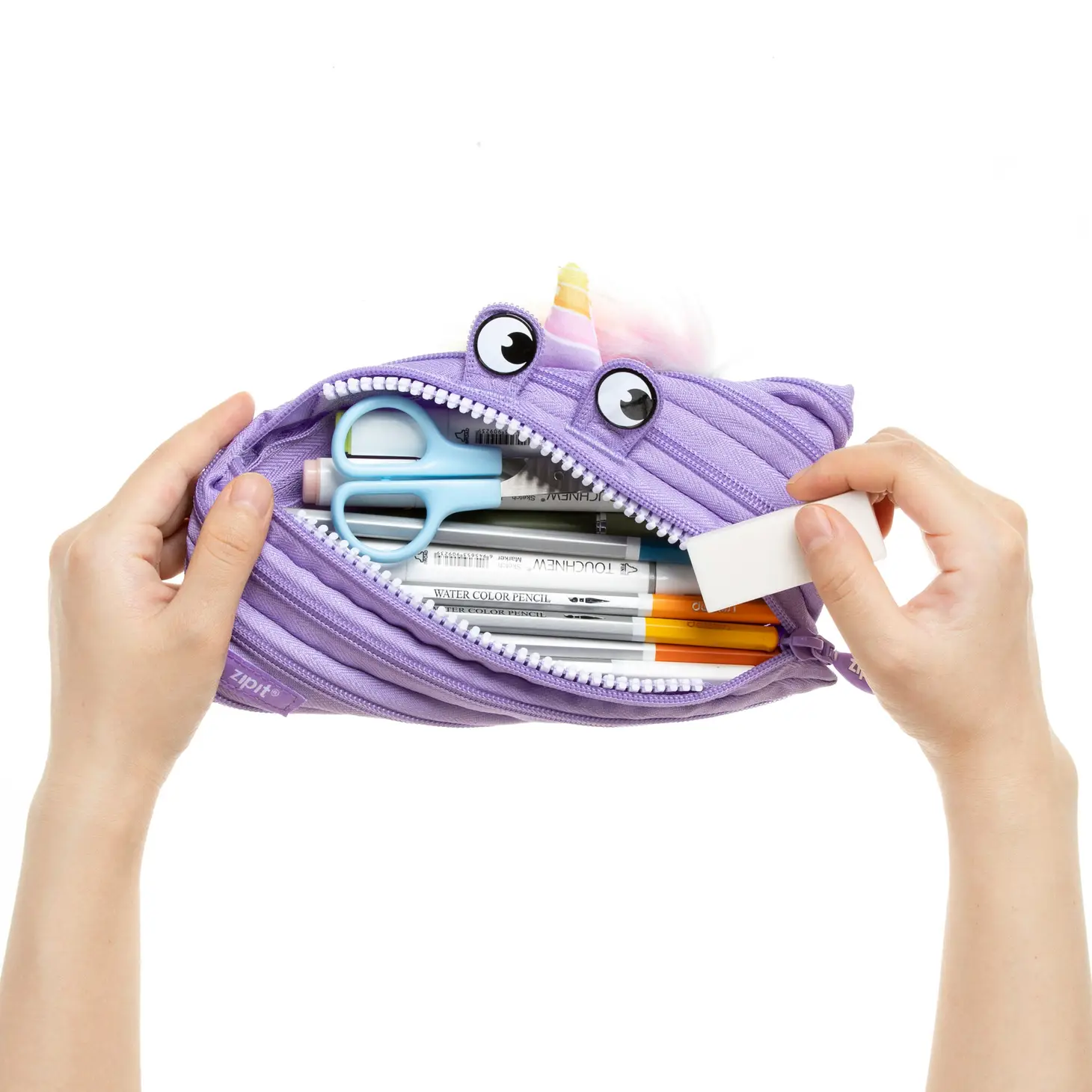 ZIPIT Unicorn Pencil Case  Purple – Feather + Sprout